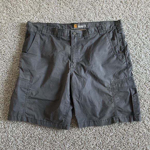Carhartt Mens Sz 44 Relaxed Fit Cargo Shorts Gray With Multiple Pockets - Picture 2 of 10